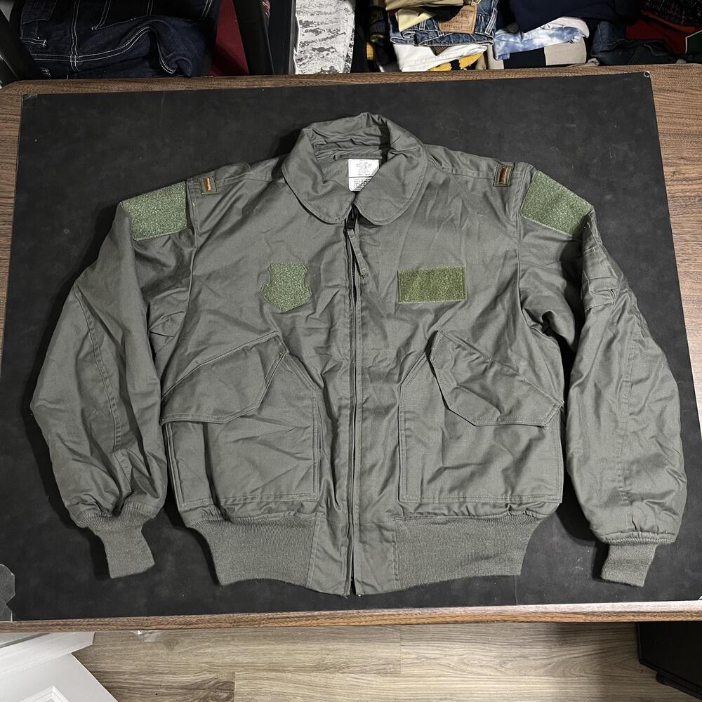 Valley Apparel CWU-45/P Flight Jacket Mens Large Green Bomber USAF Military